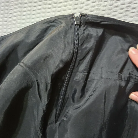 Carlisle Navy and Beige Floral A-Line Skirt With Pockets. - Picture 14 of 14